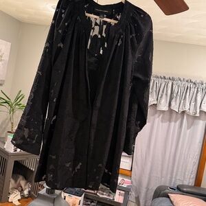 Colleen Lopez Black Textured Blouse